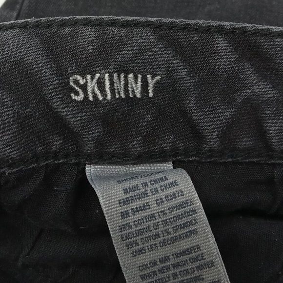 American Eagle Black Denim Super Stretch Skinny Jeans Size 0 - Picture 7 of 8